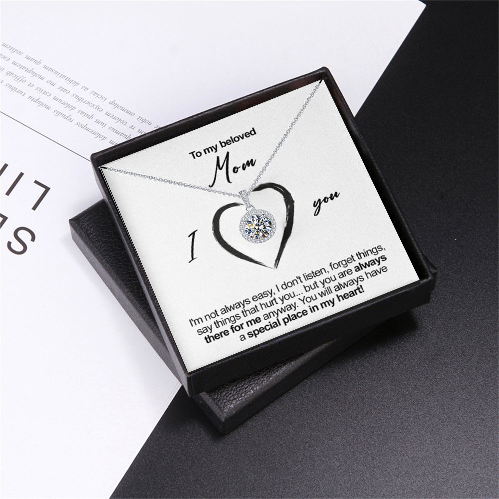 Exquisite Full Moon Diamond Necklace Gift for Mom - Camili Bel Creations Gift Shop