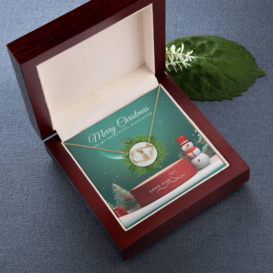 STUNNING MERRY CHRISTMAS TO MY BEAUTIFUL DAUGHTER EVERLASTING LOVE NECKLACE - Camili Bel Creations Gift Shop