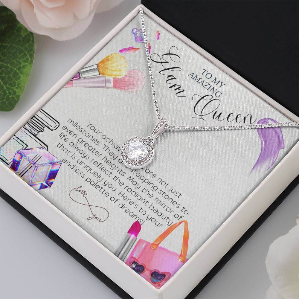 14K White Gold Finish Dazzling Eternal Hope Necklace Gift For An Amazing Glam Queen - Camili Bel Creations Gift Shop