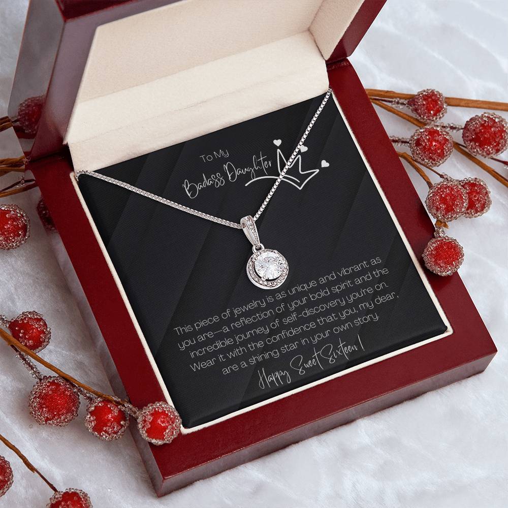 14K White Gold Finish I Eternal Hope Necklace I Gift For Badass Daughter - Camili Bel Creations Gift Shop