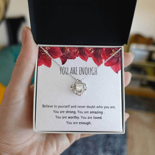 You Are Enough inspirational message card with empowerment quote