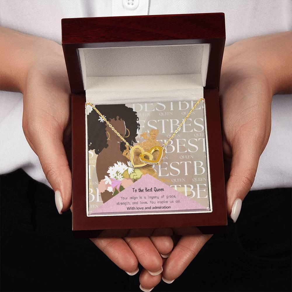 To My Best Queen I Interlocking Heart Necklace Pendant Necklace I Gift for Wife Birthday, Wife Anniversary, Gift For Soulmate - Camili Bel Creations Gift Shop