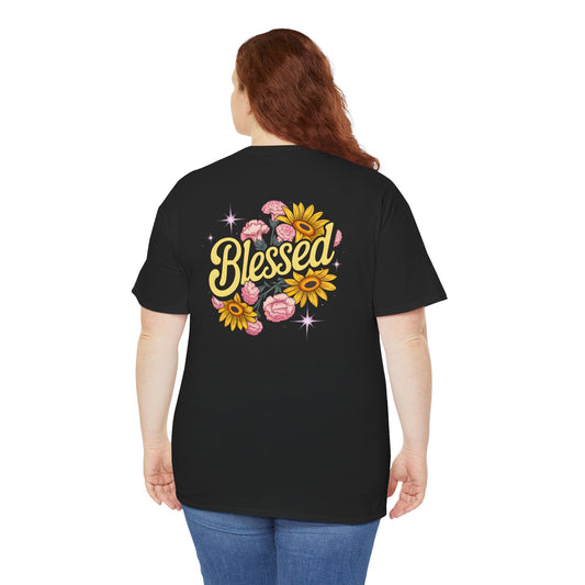 Blessed Floral Tee – Sunflower & Rose Graphic Shirt