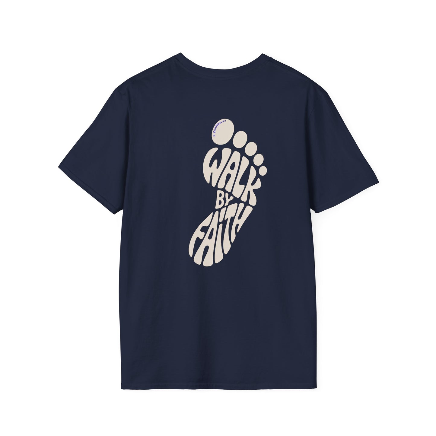 Walk by Faith Footprint Christian T-Shirt | 4 Colors
