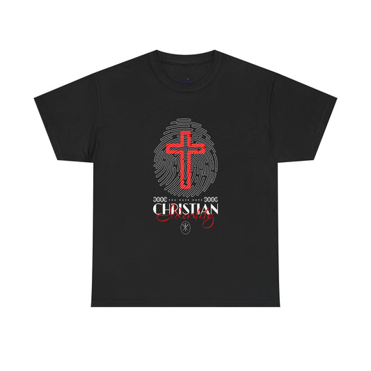 Christian Cross Fingerprint T‑Shirt — Faith Graphic Tee
