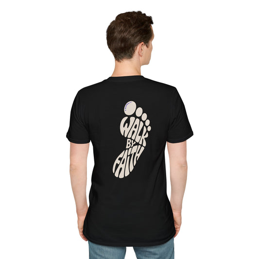 Walk by Faith Footprint Christian T-Shirt | 4 Colors