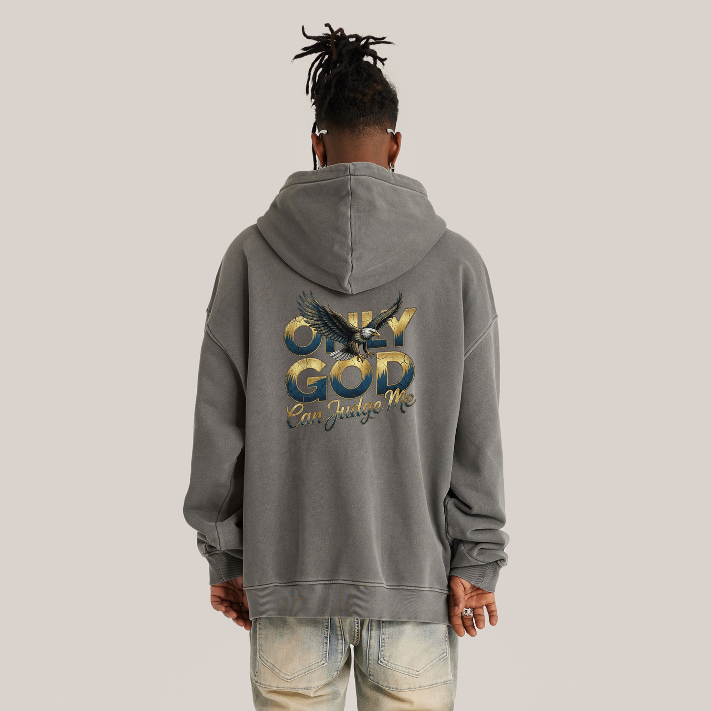 Only God Can Judge Me Oversized Hoodie | Faith Streetwear for Men