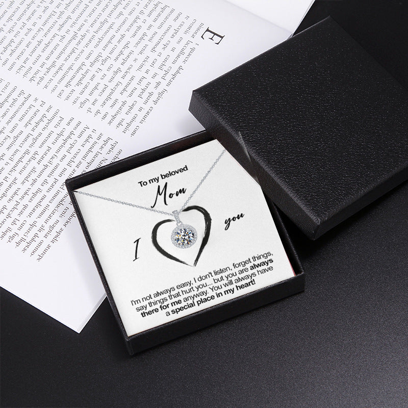 Exquisite Full Moon Diamond Necklace Gift for Mom - Camili Bel Creations Gift Shop