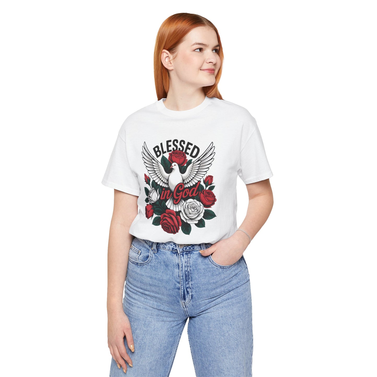 Blessed in God T-Shirt — Dove & Roses Christian Faith Tee