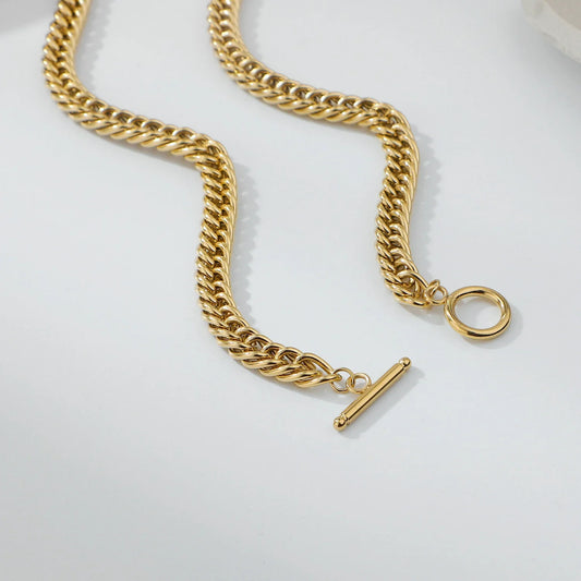 18K Gold Plated Cuban Chain Simple Versatile Necklace - Camili Bel Creations Gift Shop