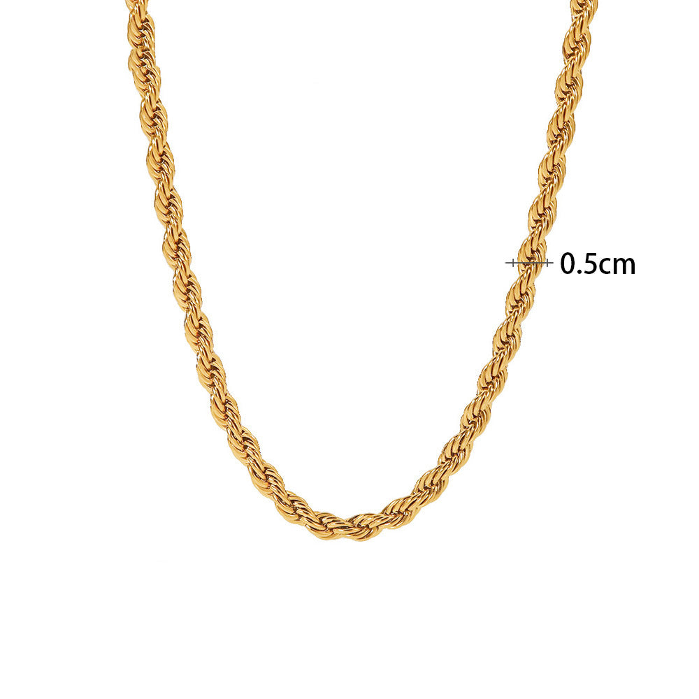 18K Gold Vintage Simple Cuban Chain Design Versatile Necklace - Camili Bel Creations Gift Shop