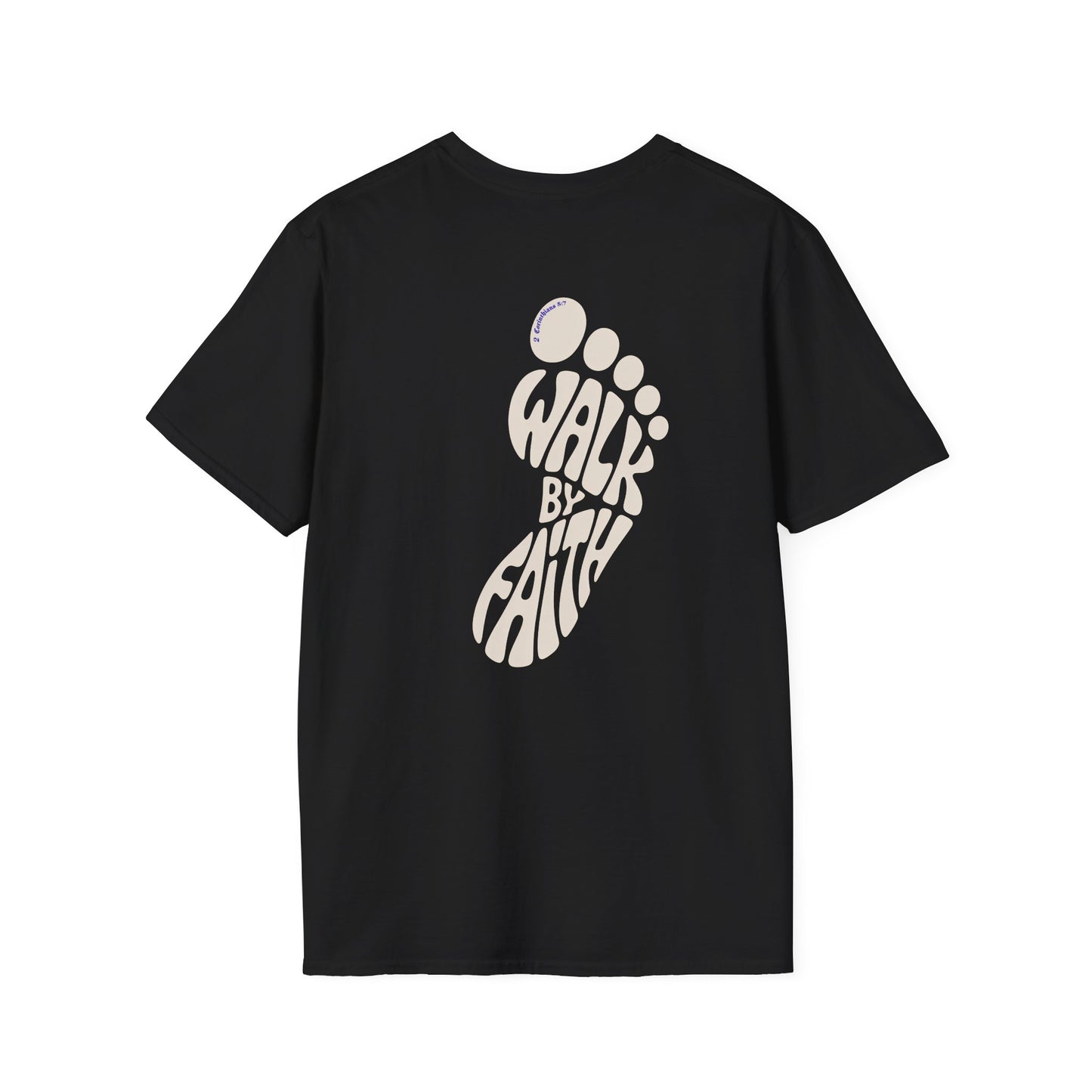 Walk by Faith Footprint Christian T-Shirt | 4 Colors