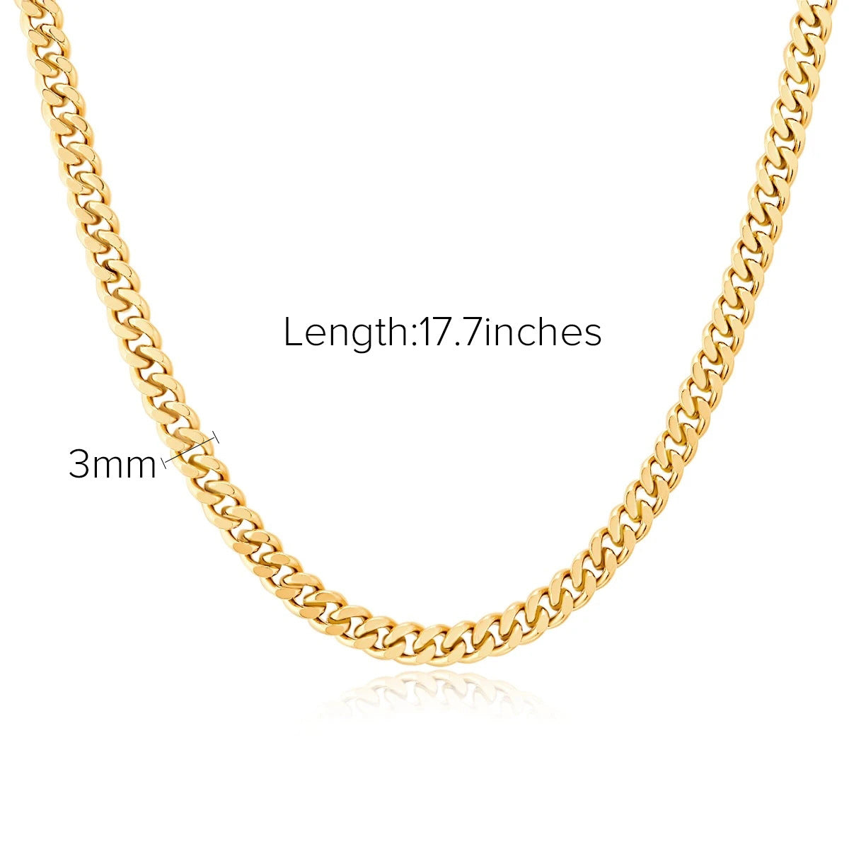 18K Gold Vintage Simple Cuban Chain Design Versatile Necklace - Camili Bel Creations Gift Shop