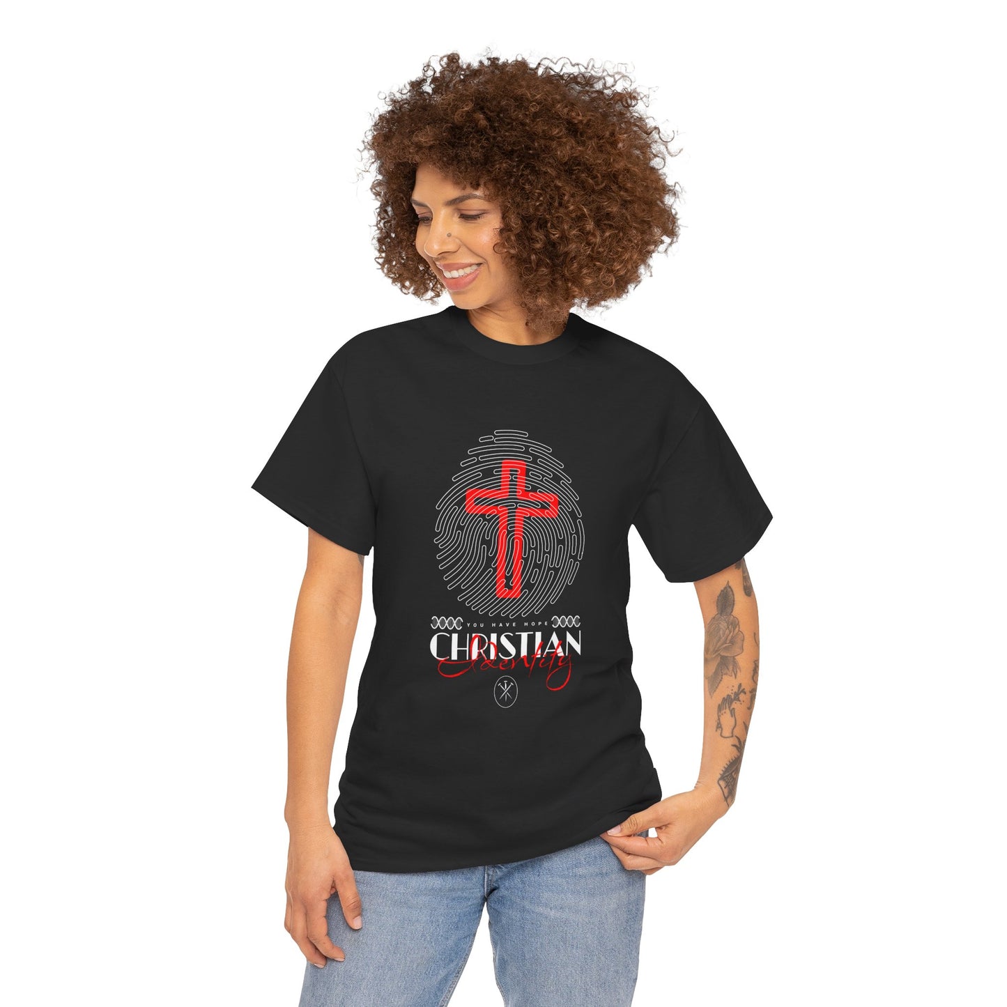 Christian Cross Fingerprint T‑Shirt — Faith Graphic Tee