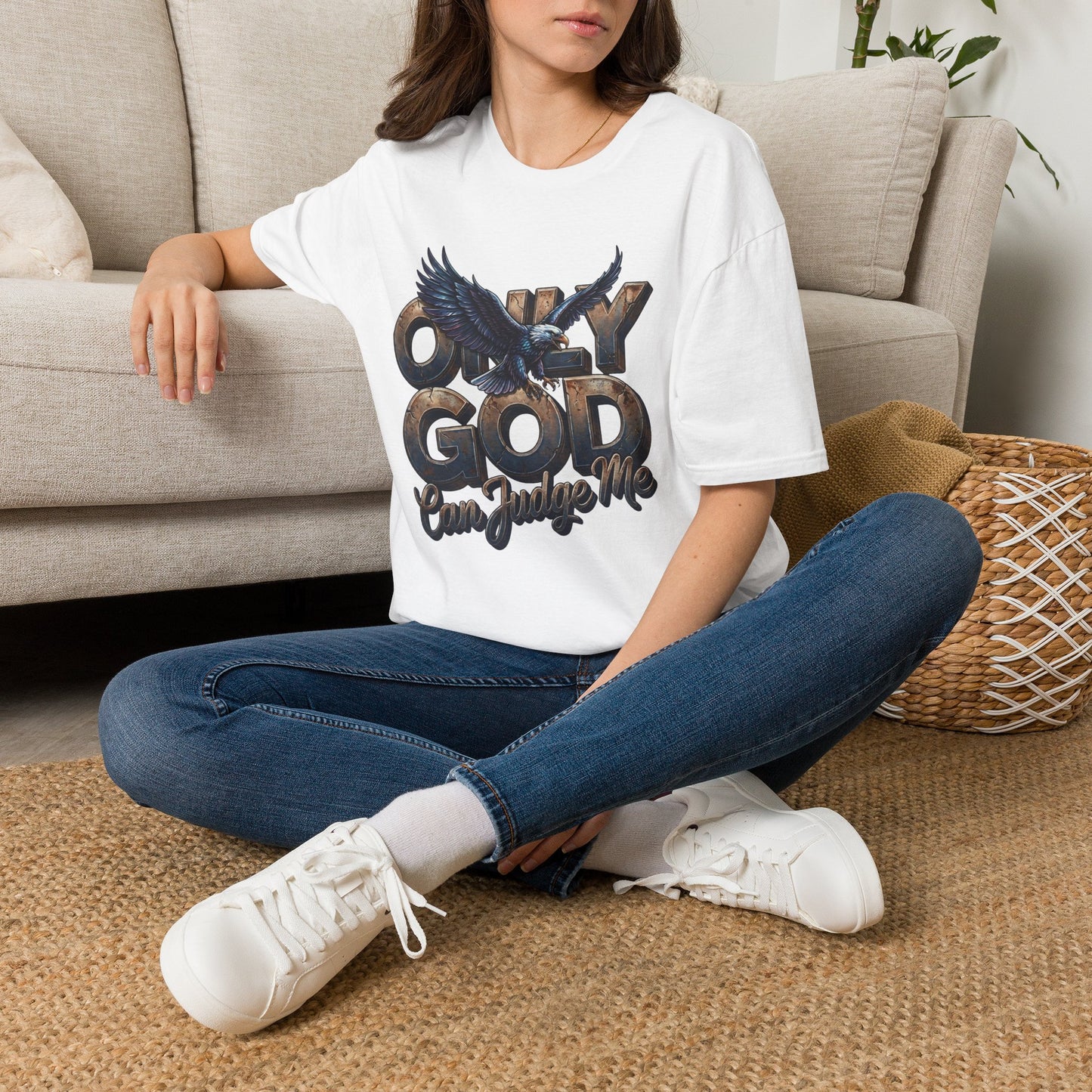 Only God Can Judge Me T‑Shirt — Christian Eagle Graphic Tee