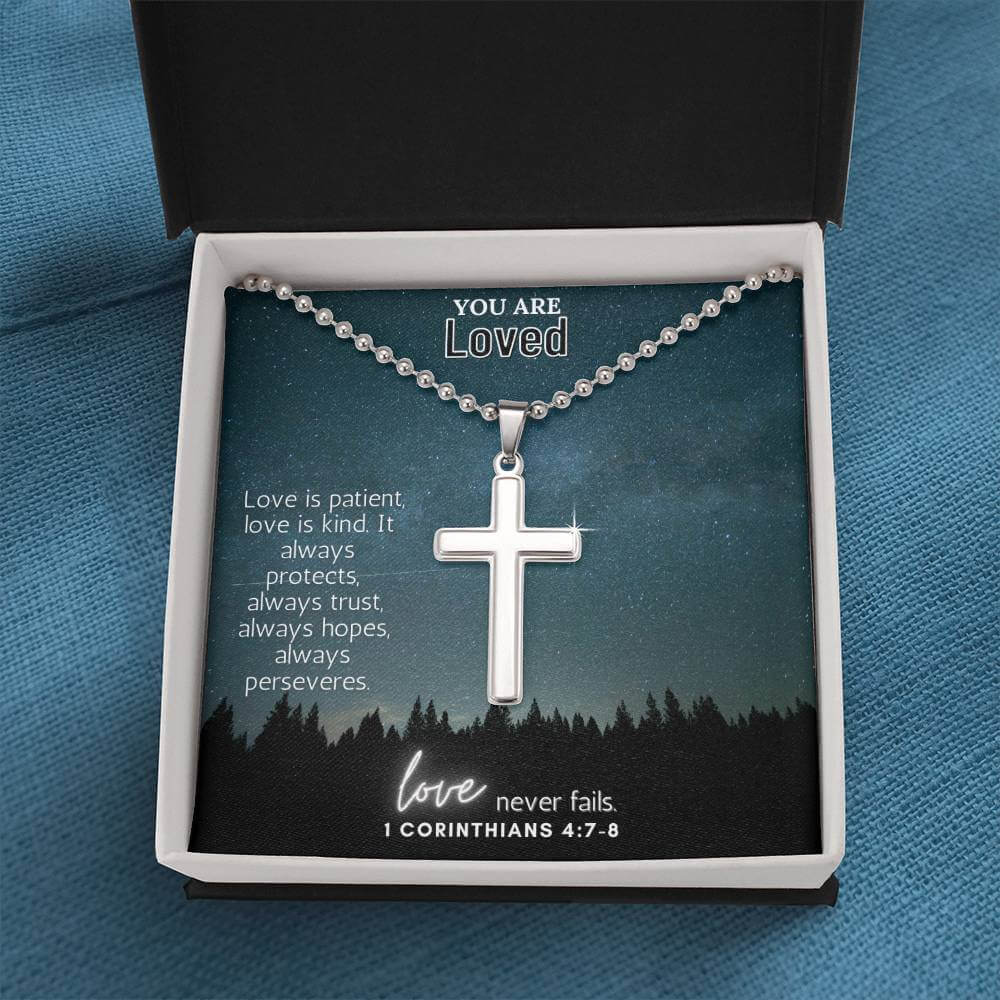 Stainless Steel Faith Cross Necklace