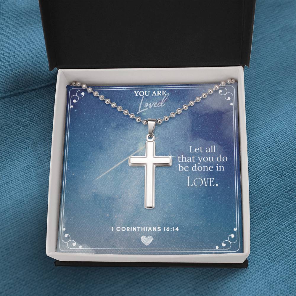 Stainless Steel Faith Cross Necklace