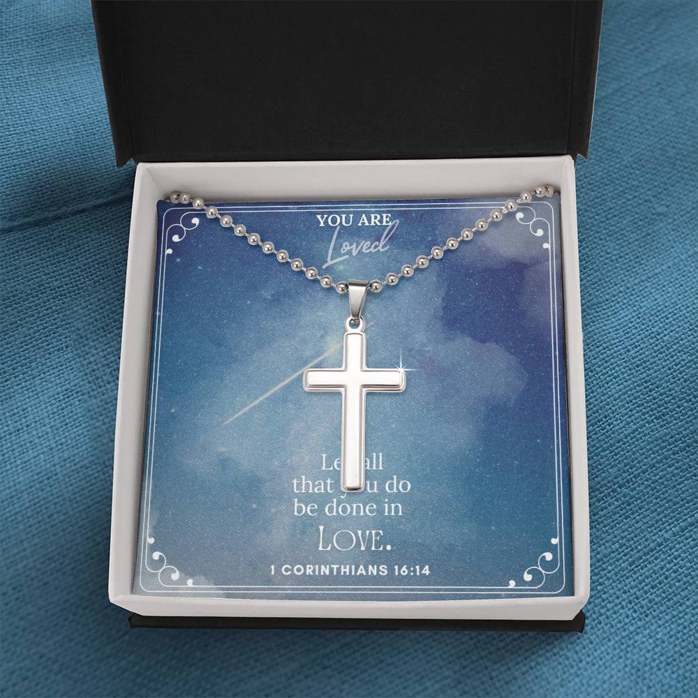 Stainless Steel Faith Cross Necklace
