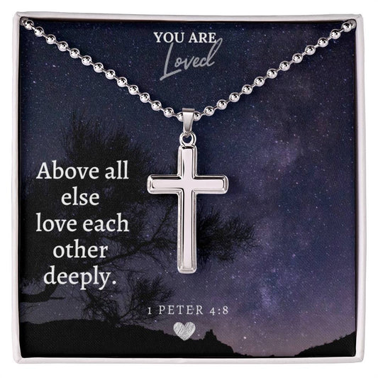 Stainless Steel Faith Cross Necklace