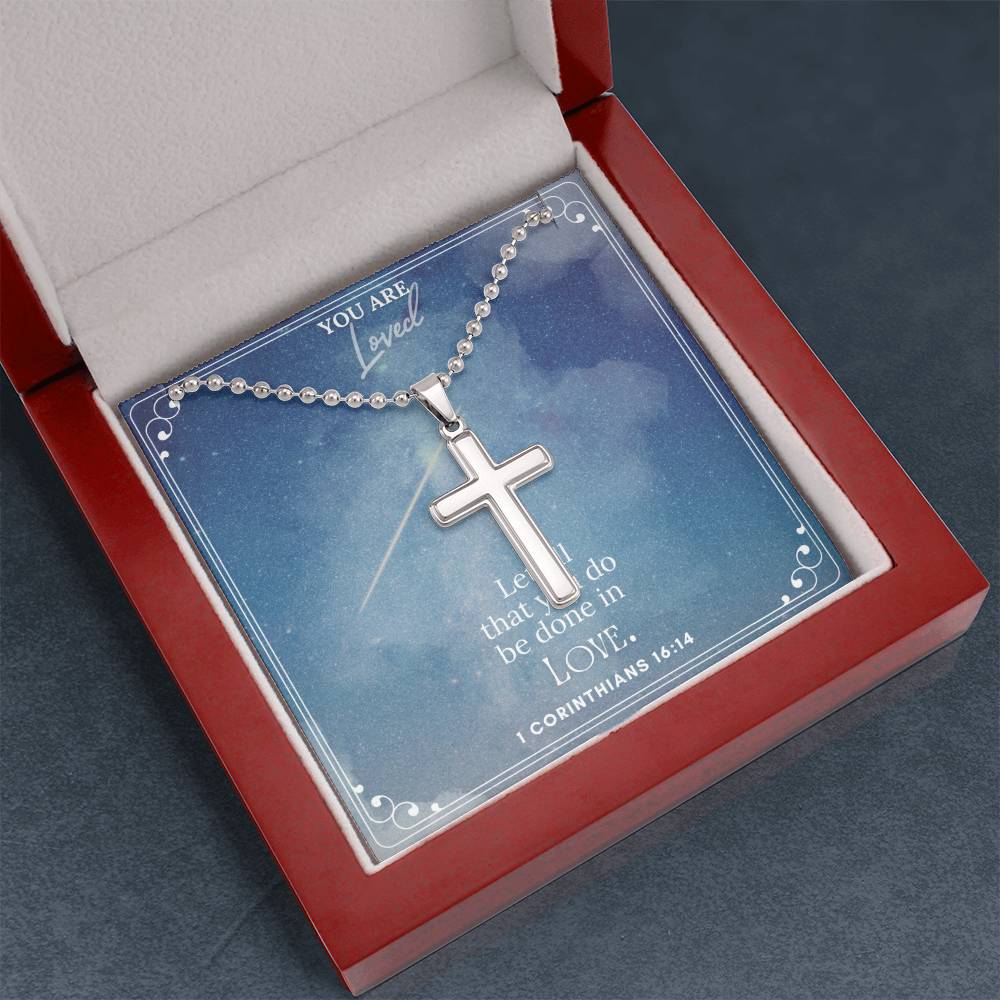 Stainless Steel Faith Cross Necklace