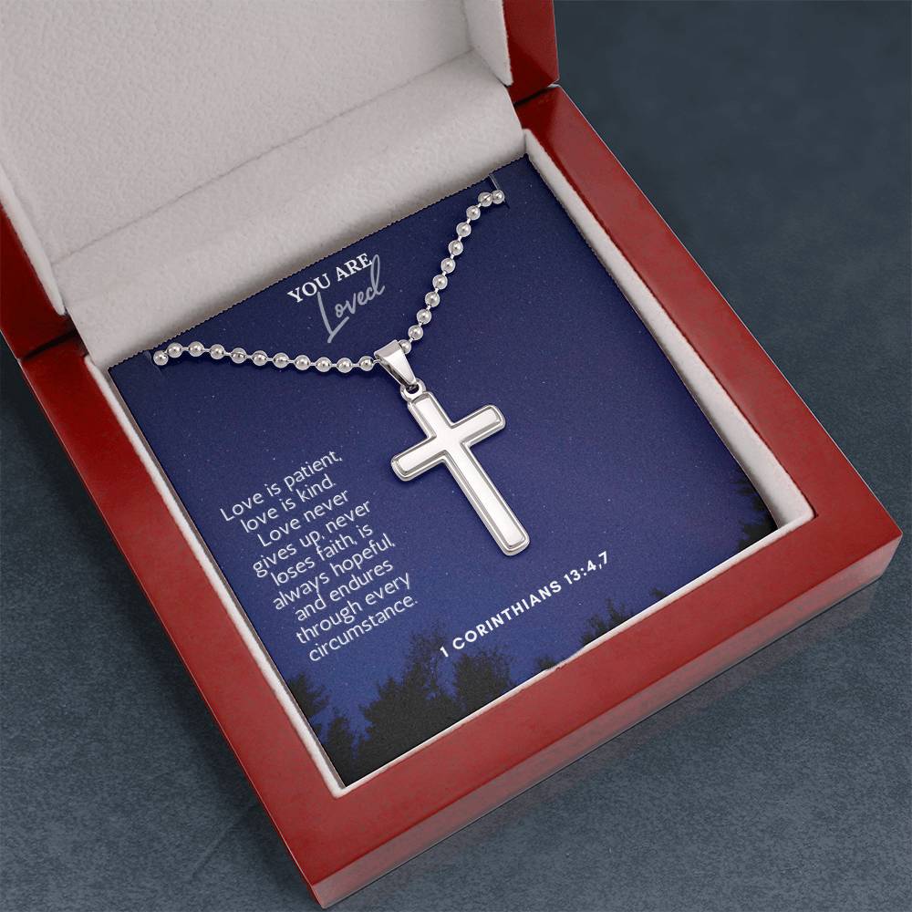Stainless Steel Faith Cross Necklace