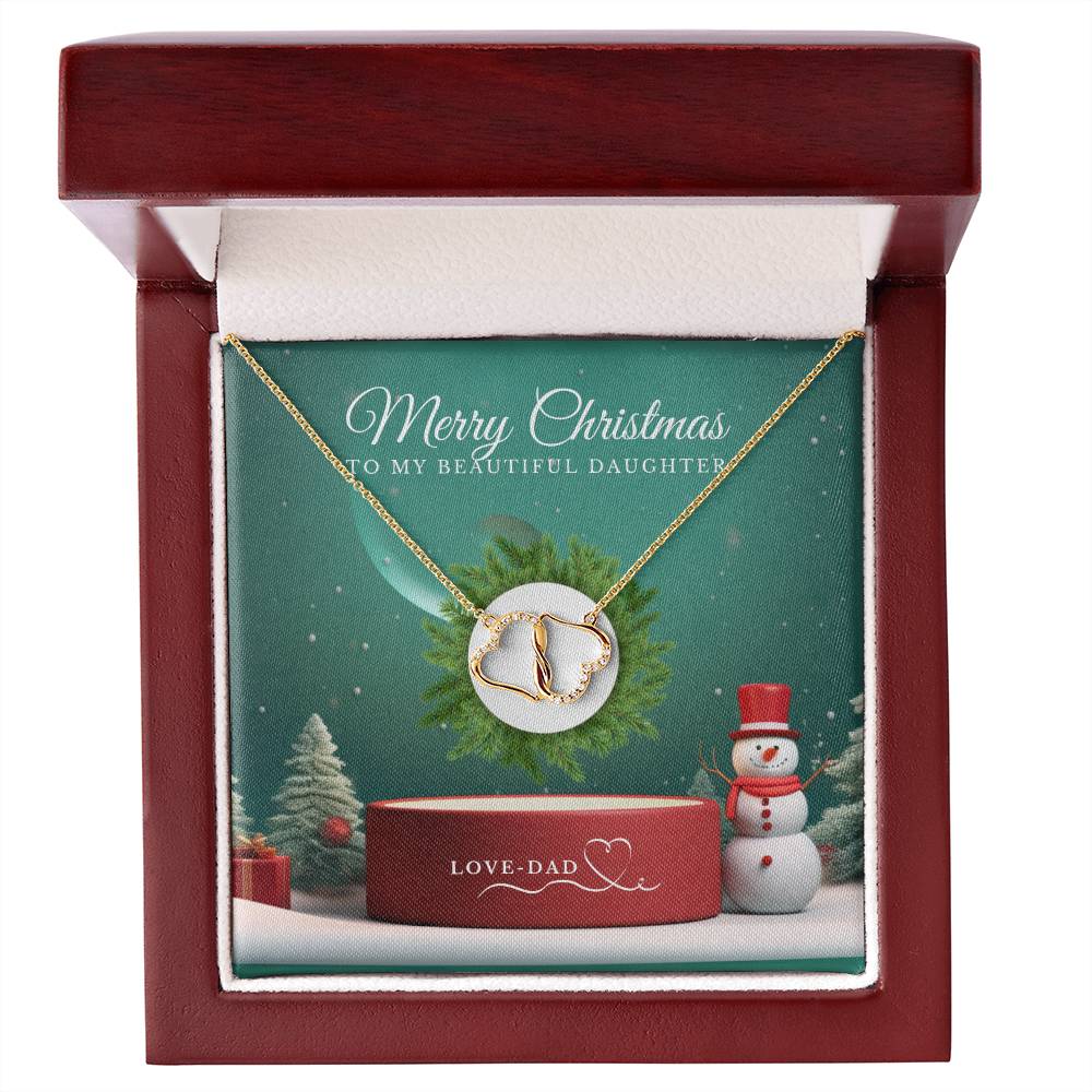 STUNNING MERRY CHRISTMAS TO MY BEAUTIFUL DAUGHTER EVERLASTING LOVE NECKLACE - Camili Bel Creations Gift Shop