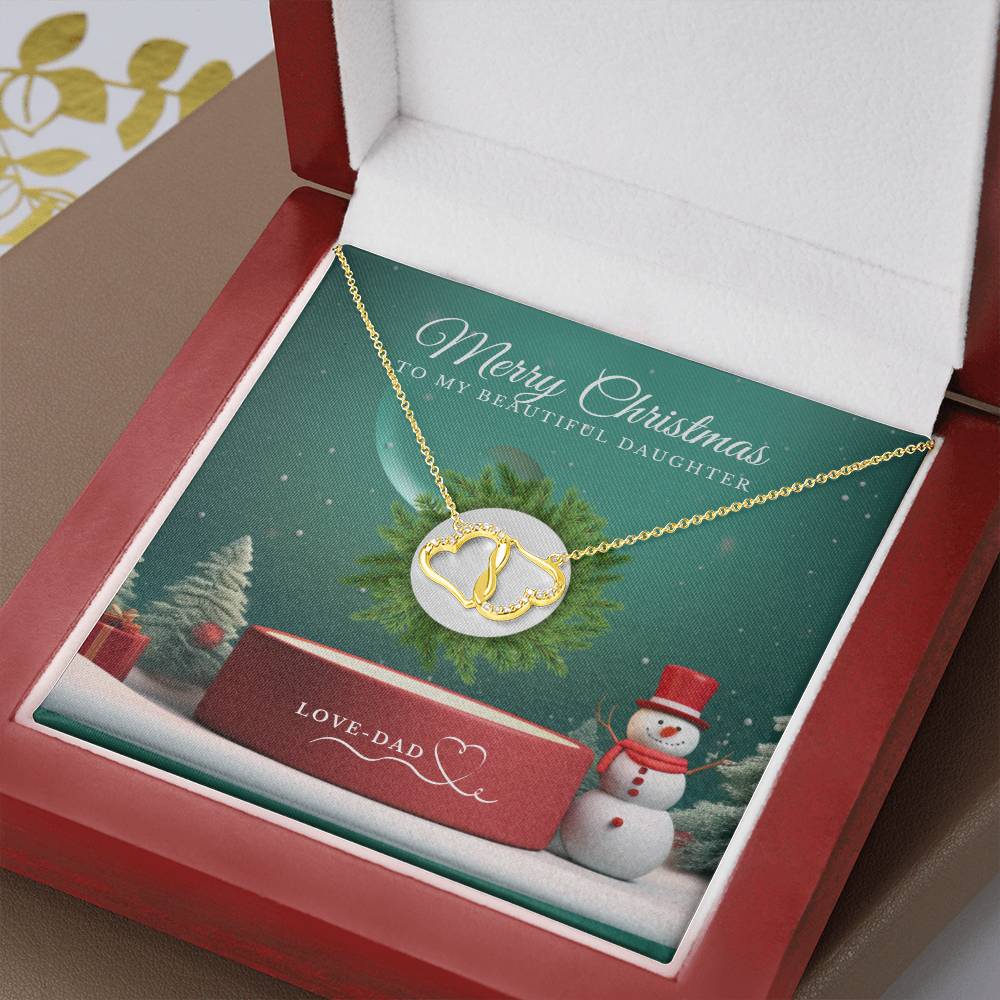 STUNNING MERRY CHRISTMAS TO MY BEAUTIFUL DAUGHTER EVERLASTING LOVE NECKLACE - Camili Bel Creations Gift Shop