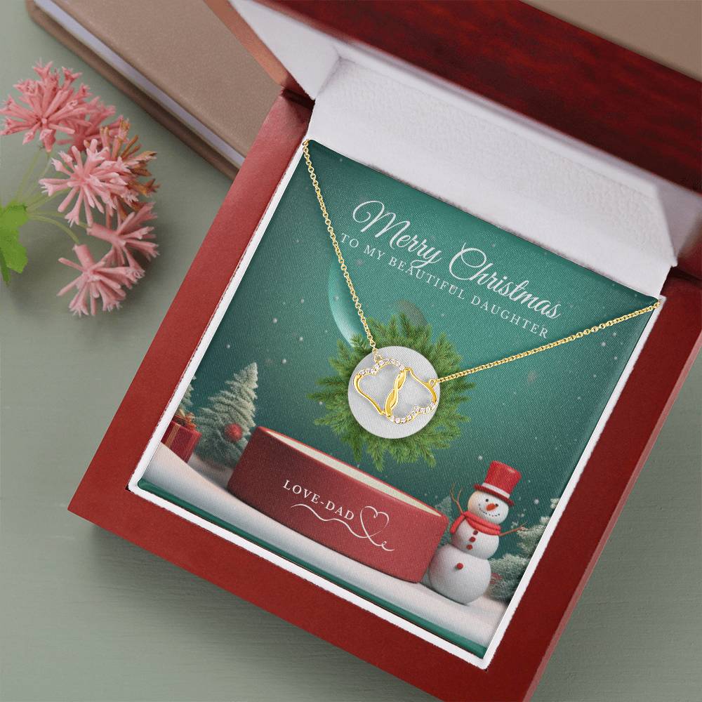 STUNNING MERRY CHRISTMAS TO MY BEAUTIFUL DAUGHTER EVERLASTING LOVE NECKLACE - Camili Bel Creations Gift Shop
