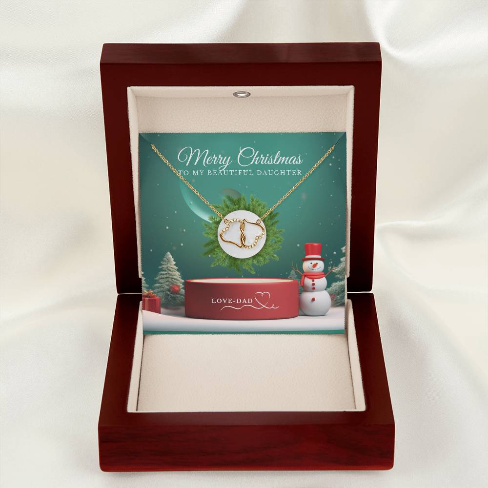 STUNNING MERRY CHRISTMAS TO MY BEAUTIFUL DAUGHTER EVERLASTING LOVE NECKLACE - Camili Bel Creations Gift Shop