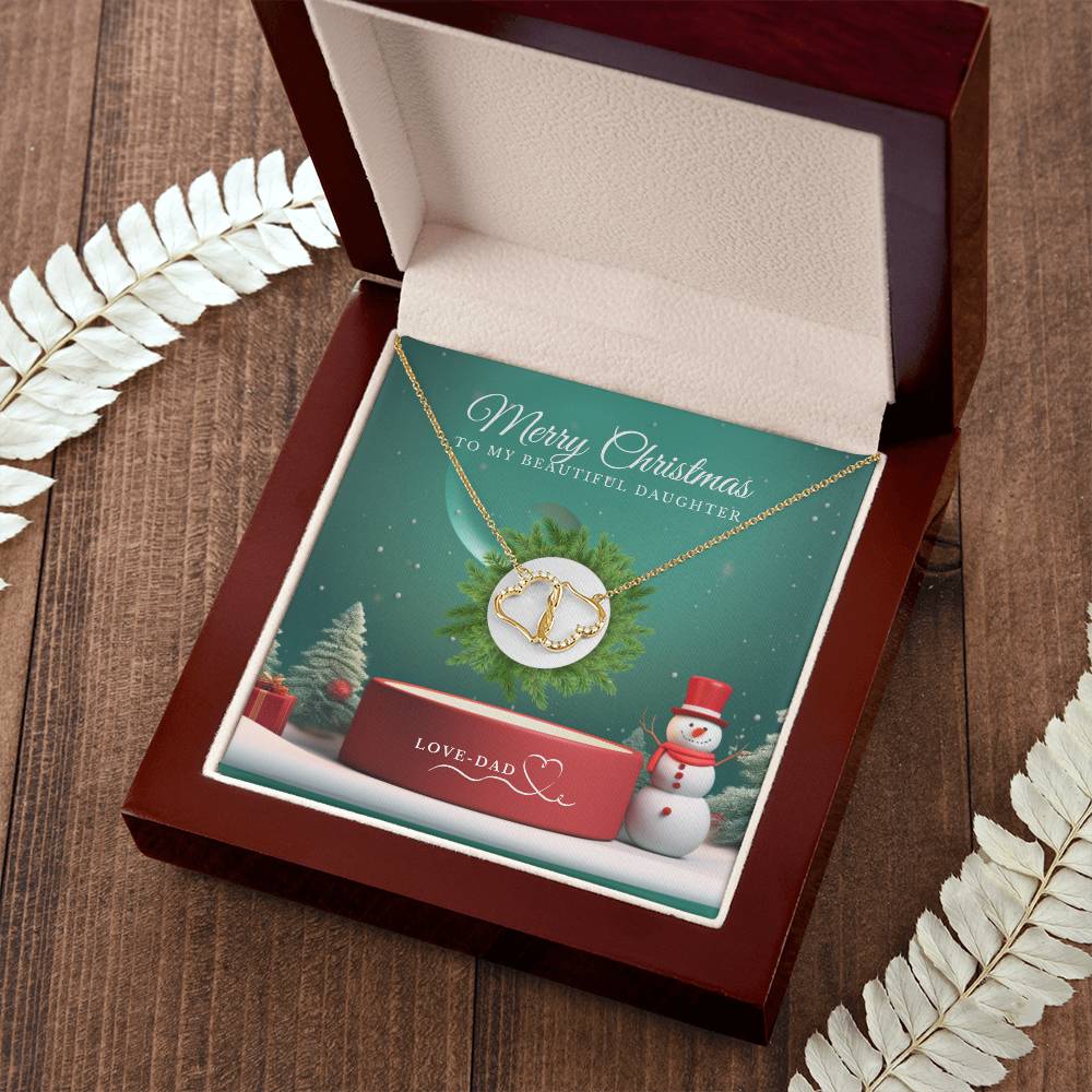 STUNNING MERRY CHRISTMAS TO MY BEAUTIFUL DAUGHTER EVERLASTING LOVE NECKLACE - Camili Bel Creations Gift Shop