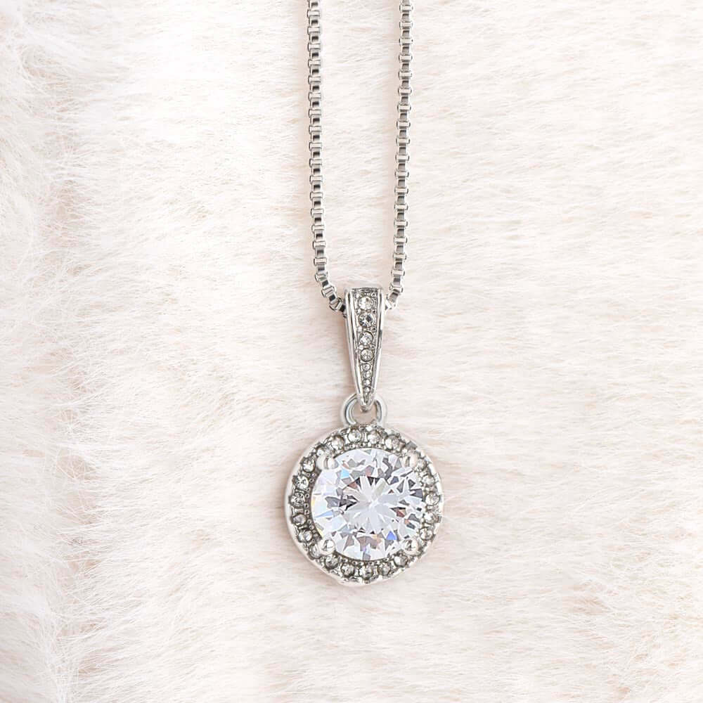 14K White Gold Finish Dazzling Eternal Hope Necklace Gift For An Amazing Glam Queen - Camili Bel Creations Gift Shop