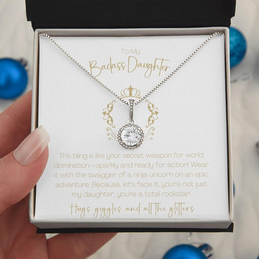 14K White Gold Finish I Eternal Hope Necklace I Gift For Badass Daughter - Camili Bel Creations Gift Shop