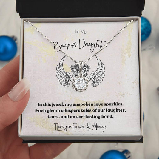 14K White Gold Finish I Eternal Hope Necklace I Gift For Badass Daughter - Camili Bel Creations Gift Shop