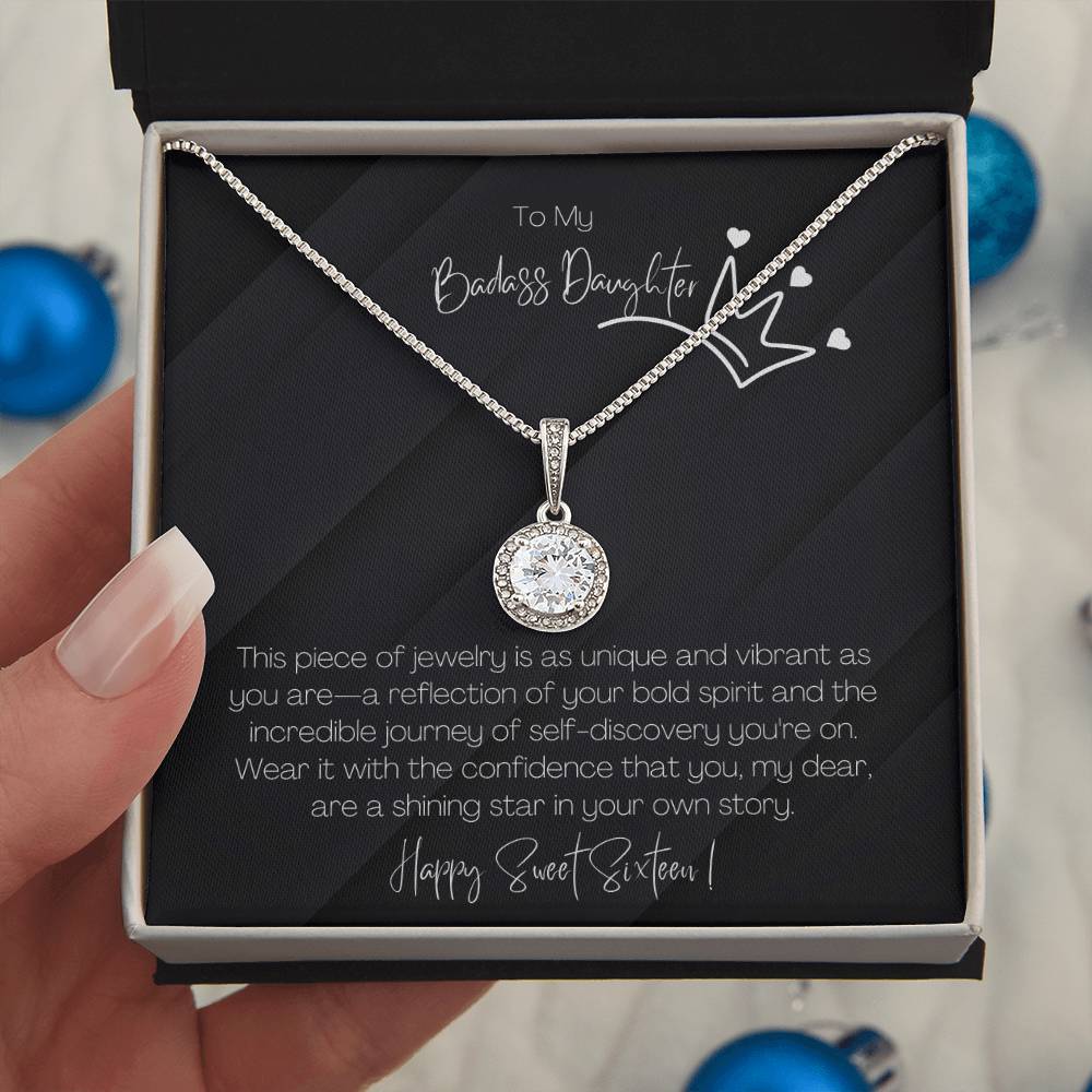 14K White Gold Finish I Eternal Hope Necklace I Gift For Badass Daughter - Camili Bel Creations Gift Shop