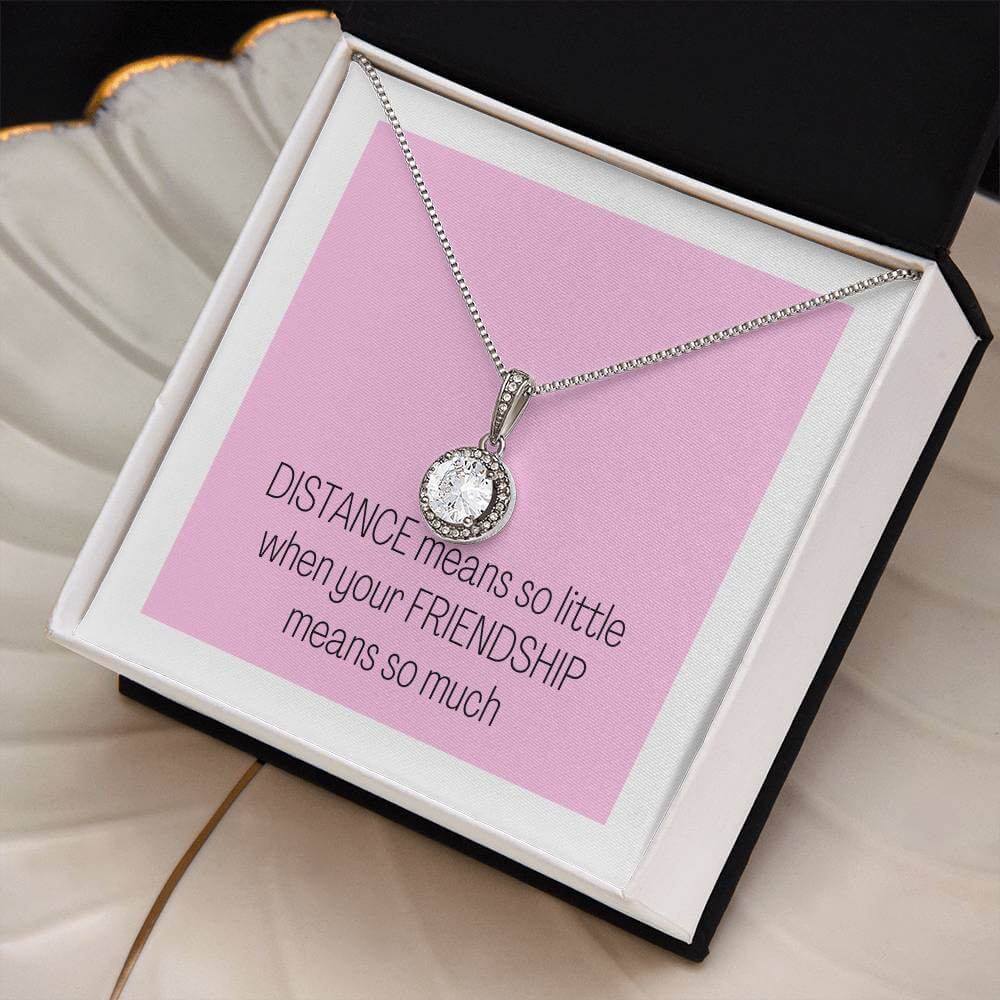 14K White Gold Finish Dazzling Eternal Hope Necklace Gift For Long Distance Friendship - Camili Bel Creations Gift Shop