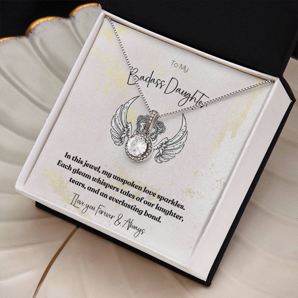14K White Gold Finish I Eternal Hope Necklace I Gift For Badass Daughter - Camili Bel Creations Gift Shop
