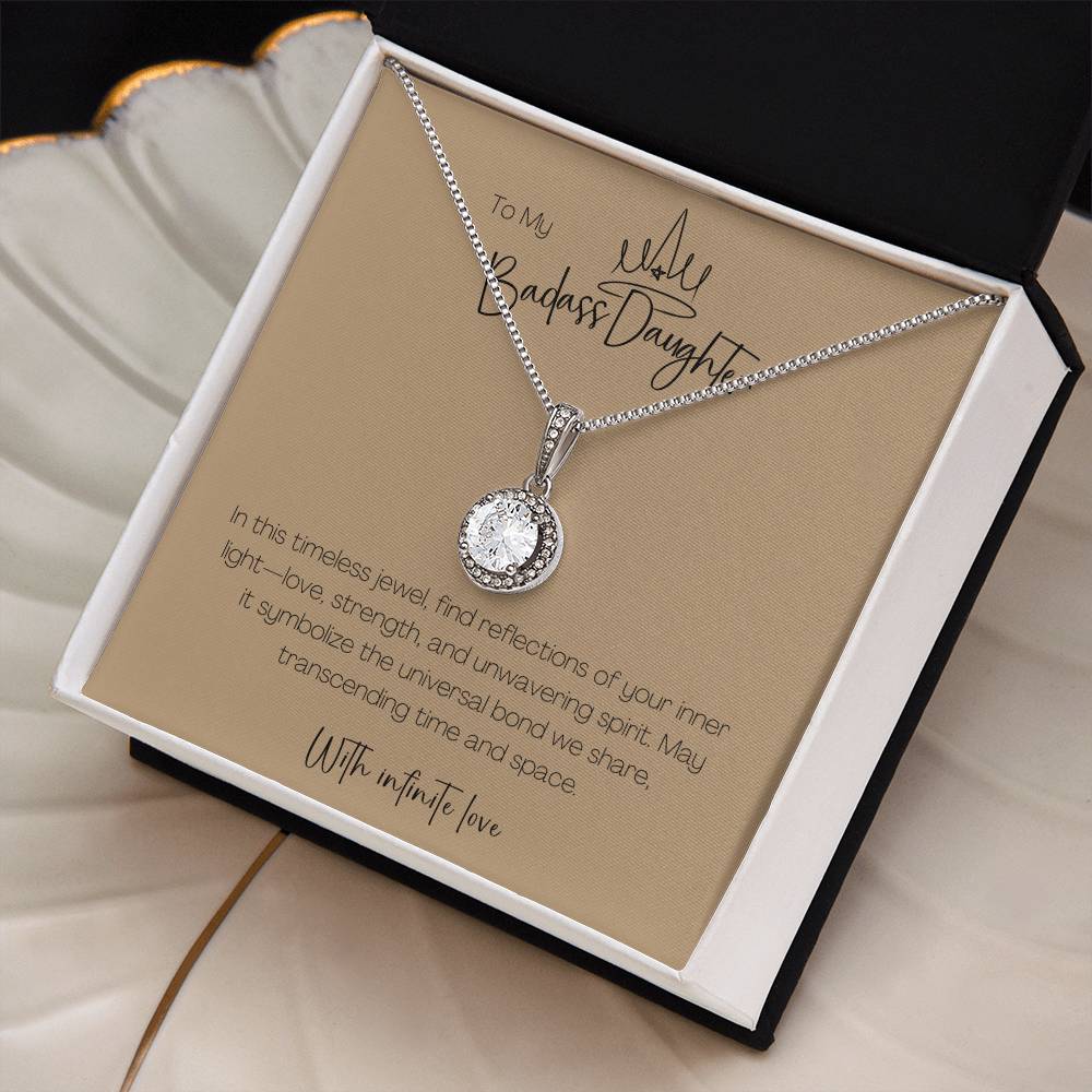 14K White Gold Finish I Eternal Hope Necklace I Gift For Badass Daughter - Camili Bel Creations Gift Shop