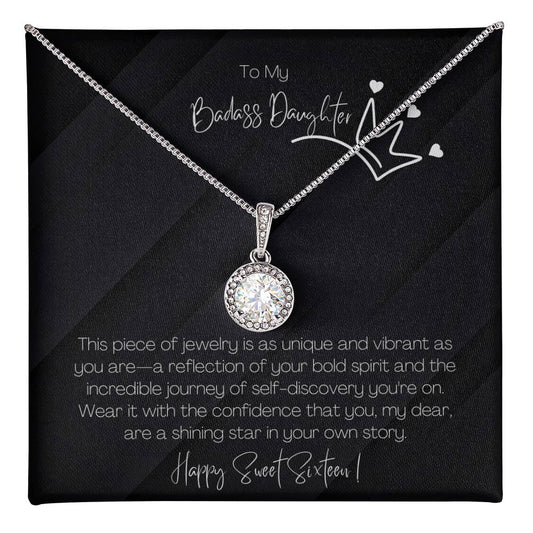 14K White Gold Finish I Eternal Hope Necklace I Gift For Badass Daughter - Camili Bel Creations Gift Shop