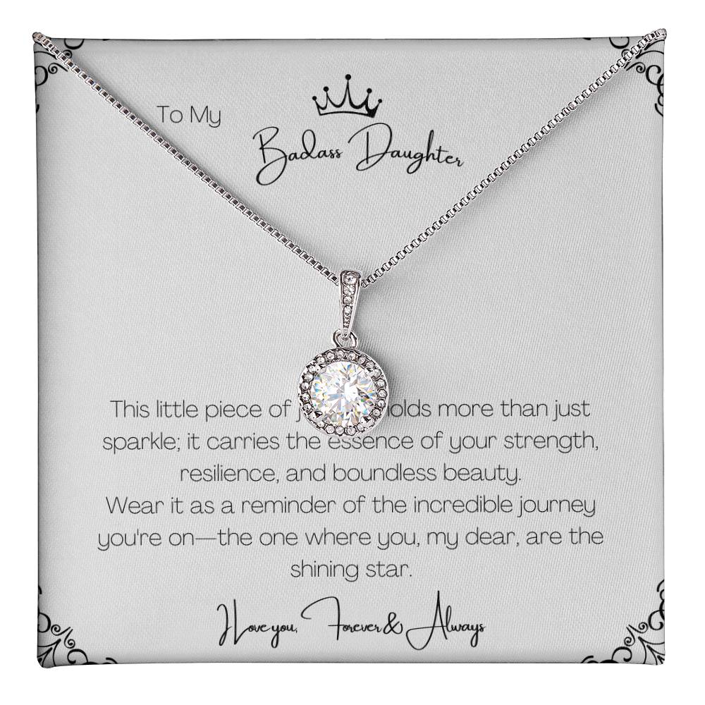 14K White Gold Finish I Eternal Hope Necklace I Gift For Badass Daughter - Camili Bel Creations Gift Shop