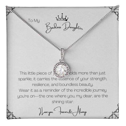 14K White Gold Finish I Eternal Hope Necklace I Gift For Badass Daughter - Camili Bel Creations Gift Shop