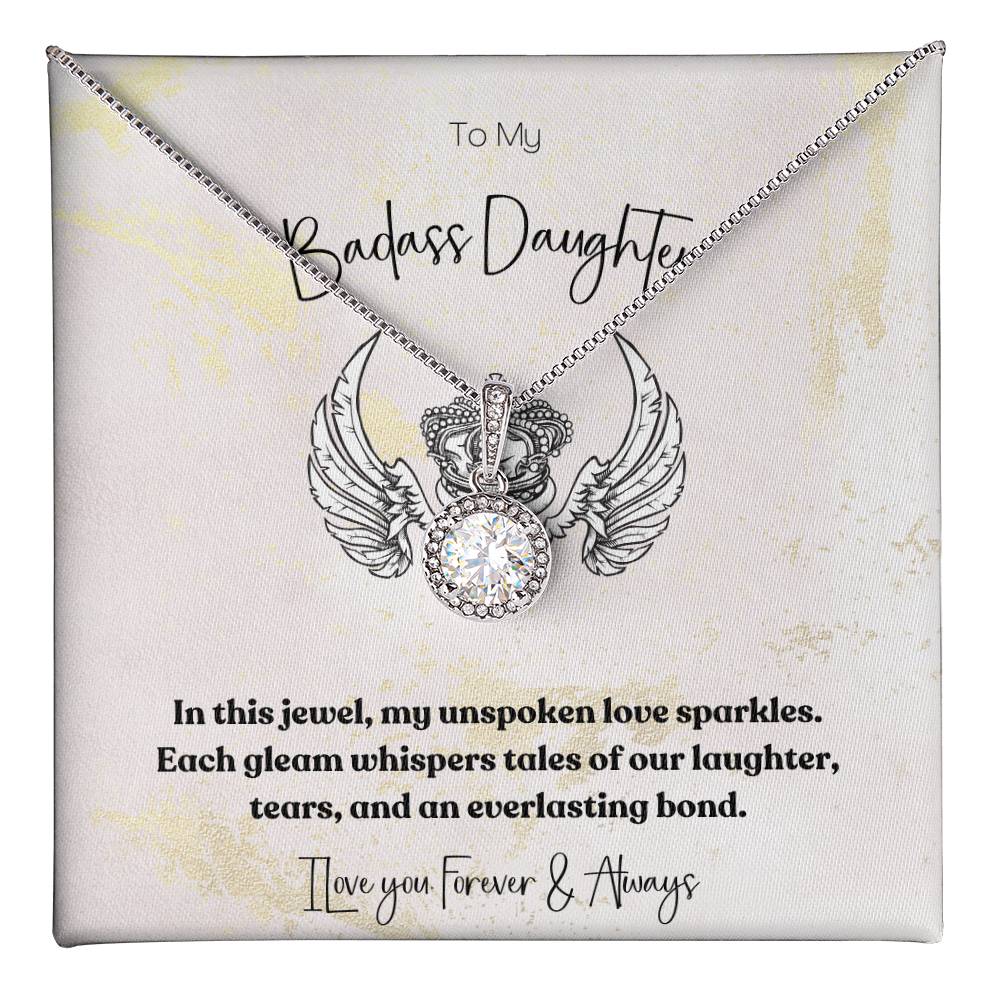 14K White Gold Finish I Eternal Hope Necklace I Gift For Badass Daughter - Camili Bel Creations Gift Shop