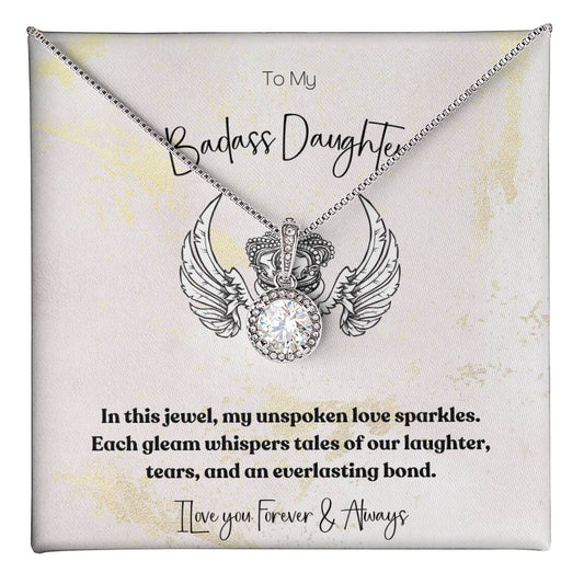 14K White Gold Finish I Eternal Hope Necklace I Gift For Badass Daughter - Camili Bel Creations Gift Shop