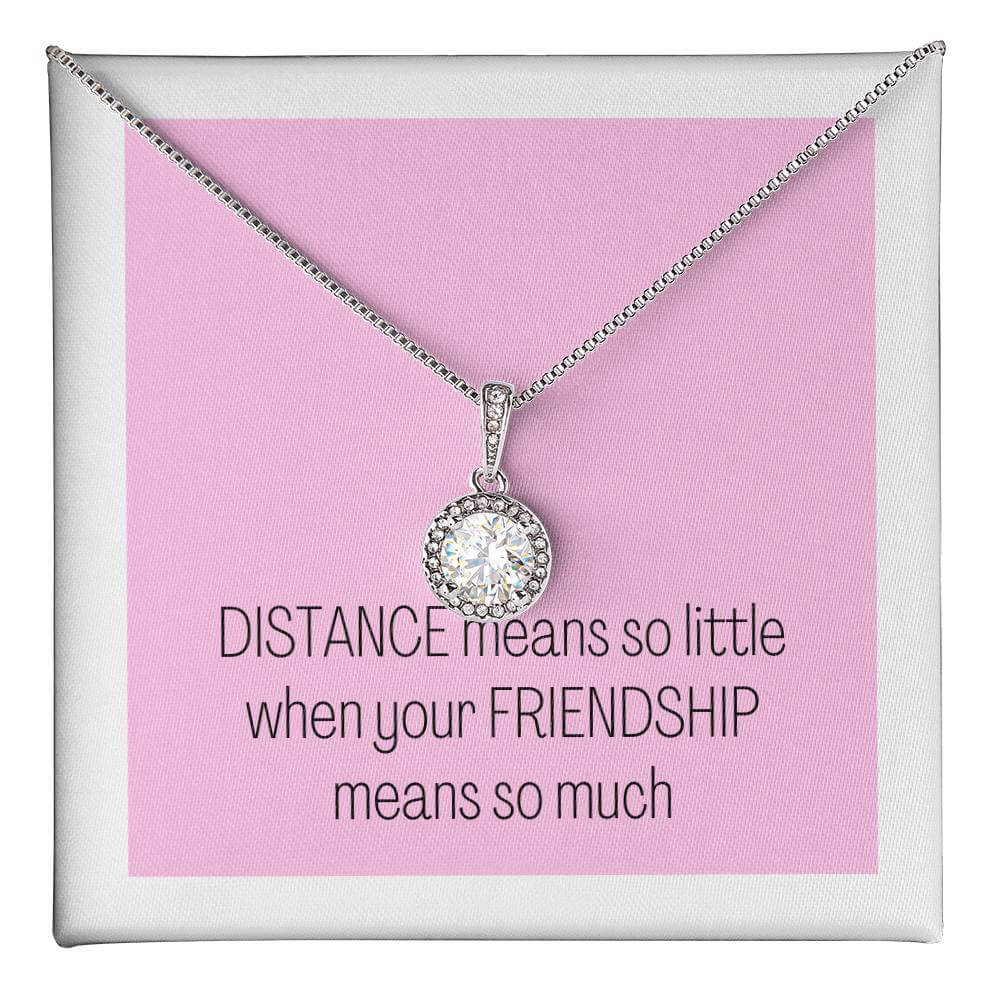 14K White Gold Finish Dazzling Eternal Hope Necklace Gift For Long Distance Friendship - Camili Bel Creations Gift Shop