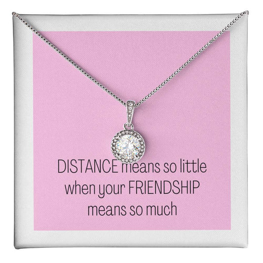 14K White Gold Finish Dazzling Eternal Hope Necklace Gift For Long Distance Friendship - Camili Bel Creations Gift Shop