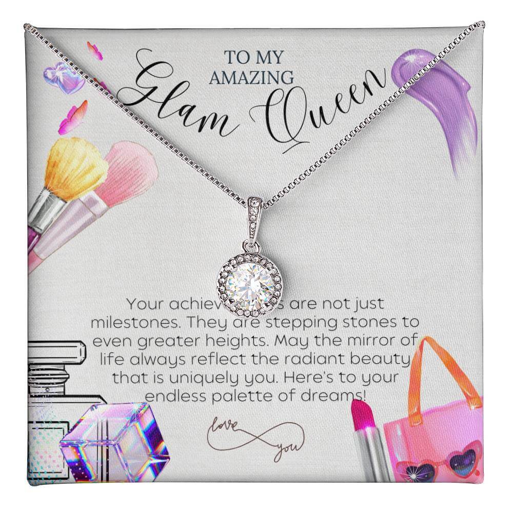 14K White Gold Finish Dazzling Eternal Hope Necklace Gift For An Amazing Glam Queen - Camili Bel Creations Gift Shop