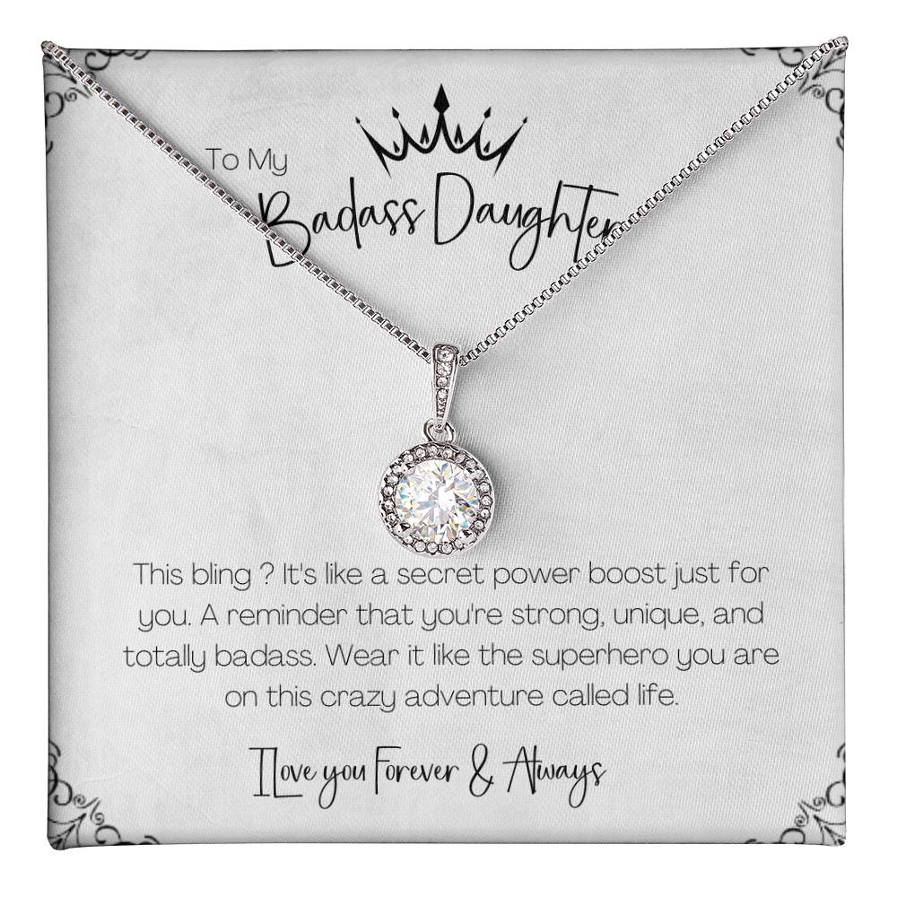 14K White Gold Finish I Eternal Hope Necklace I Gift For Badass Daughter - Camili Bel Creations Gift Shop