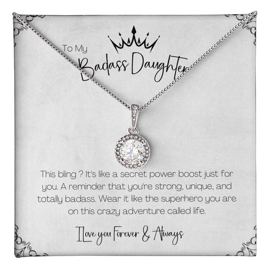 14K White Gold Finish I Eternal Hope Necklace I Gift For Badass Daughter - Camili Bel Creations Gift Shop