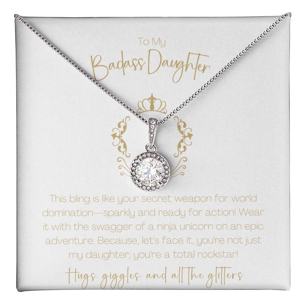 14K White Gold Finish I Eternal Hope Necklace I Gift For Badass Daughter - Camili Bel Creations Gift Shop