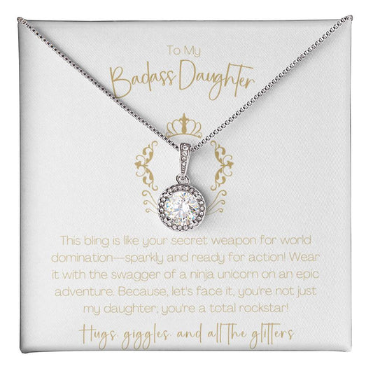 14K White Gold Finish I Eternal Hope Necklace I Gift For Badass Daughter - Camili Bel Creations Gift Shop