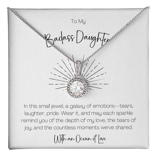 14K White Gold Finish I Eternal Hope Necklace I Gift For Badass Daughter - Camili Bel Creations Gift Shop